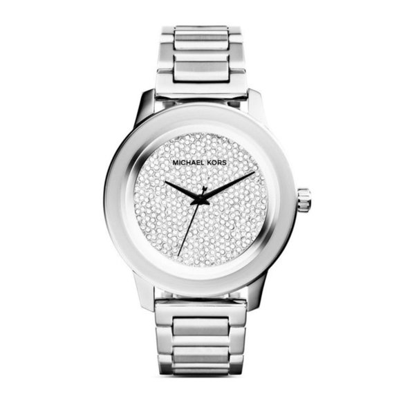 MICHAEL KORS Kinley Pavé Silver-Tone Watch -Rhinestone/Crystal Encrusted Face - Picture 6 of 14